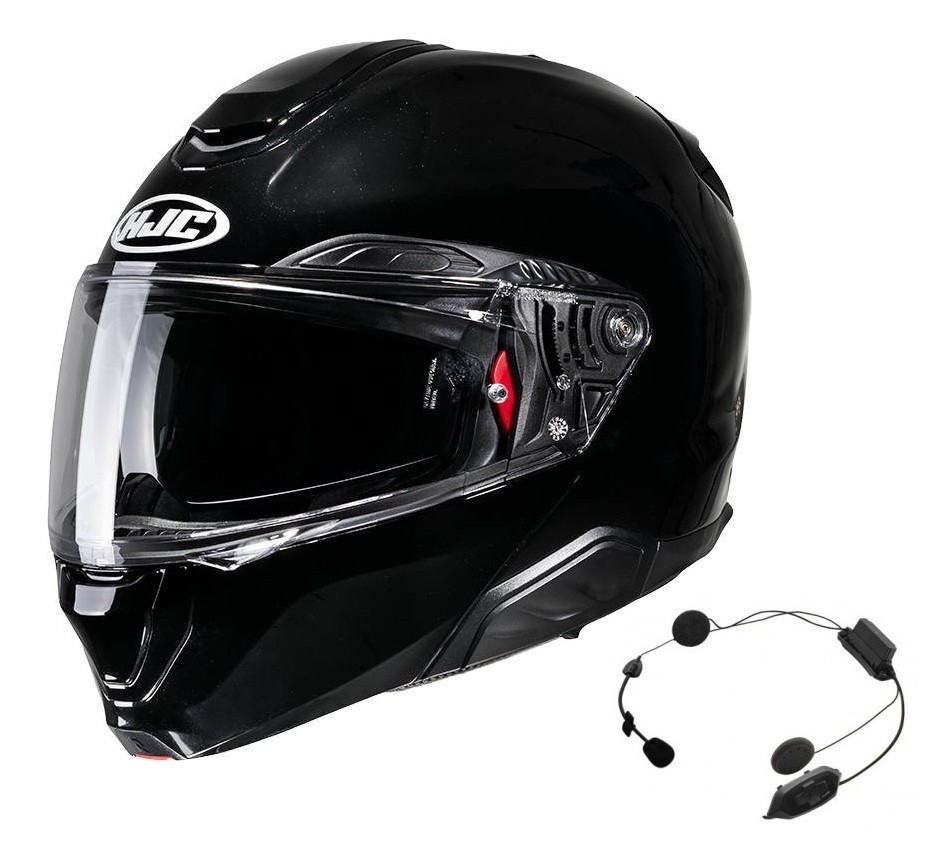 Casco HJC RPHA 91 Negro brillo + Intercomunicador Cardo HJC-Spirit