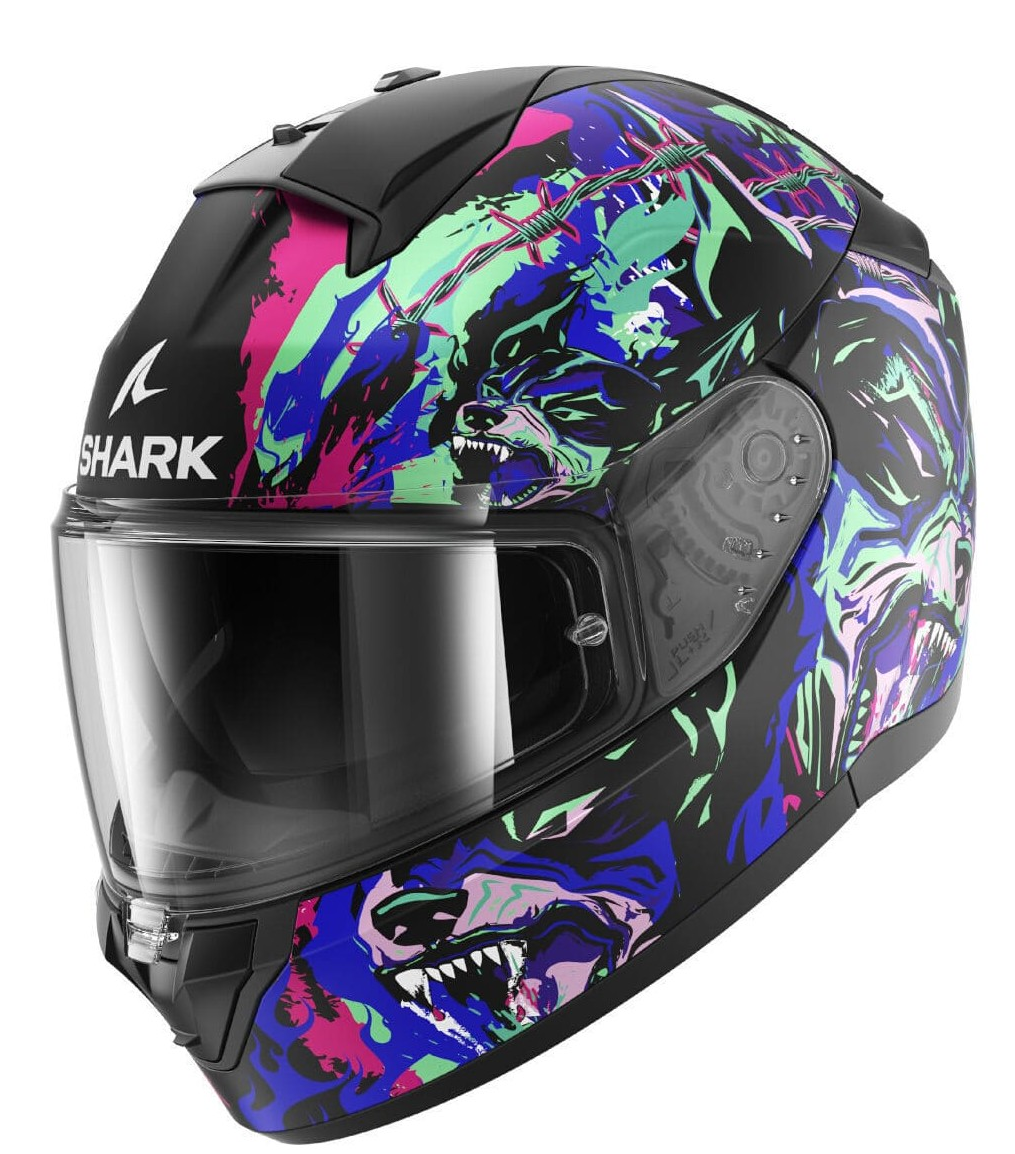 Casco Shark Ridill 2 Racing Beast Negro/Violeta mate