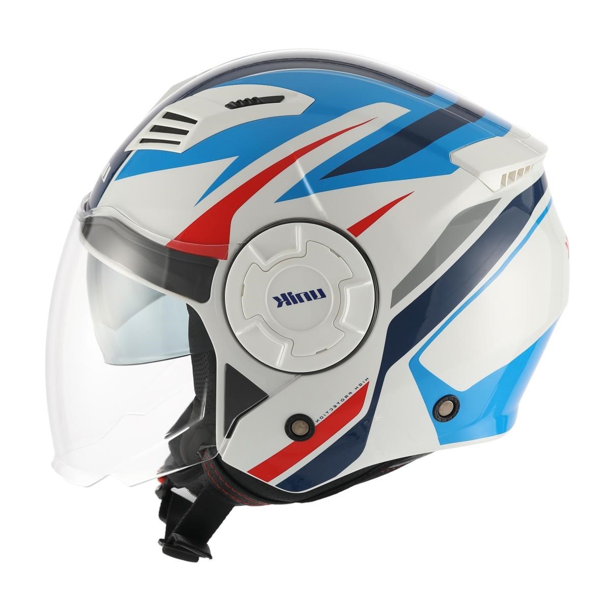 Casco jet Unik Mercury Dv Azul/Blanco/Rojo S