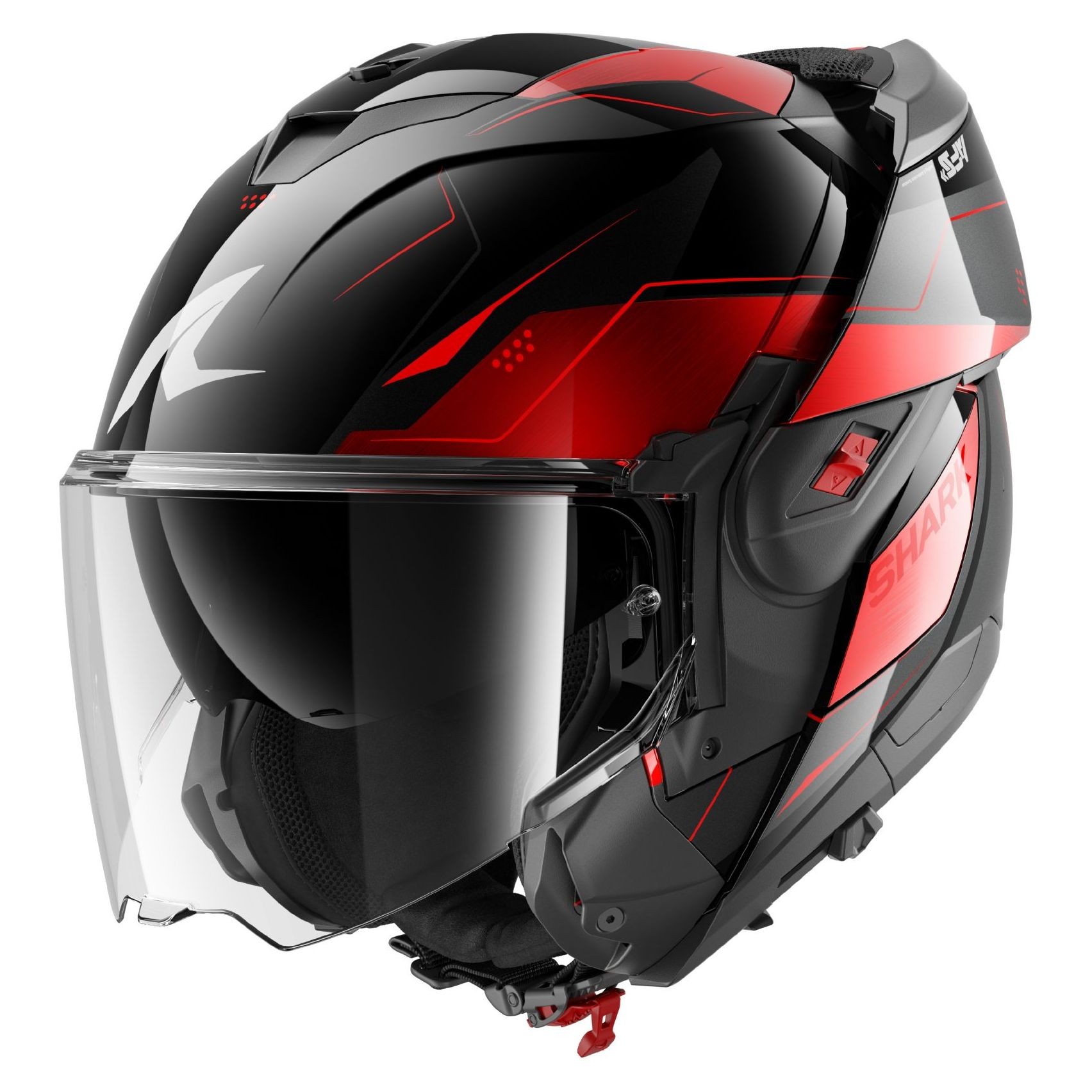 Casco Shark Oxo Mekarium Rojo/Negro brillo