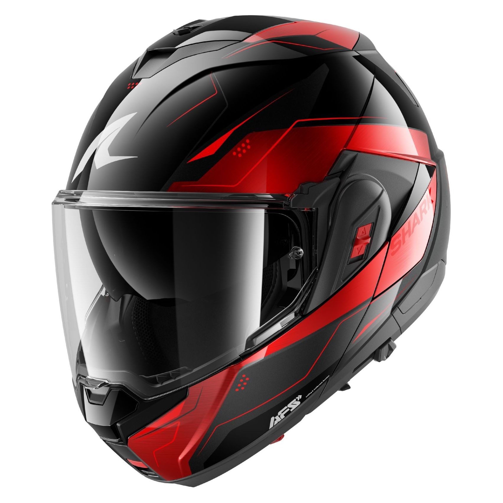 Casco Shark Oxo Mekarium Rojo/Negro brillo 3