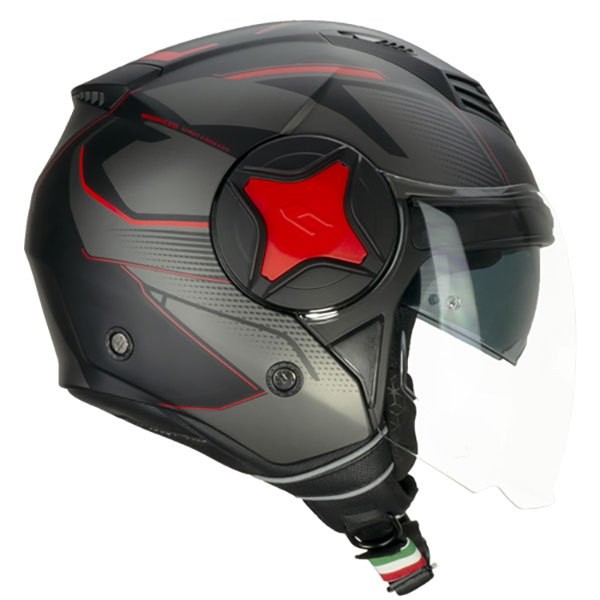 Casco jet CGM 169A ILLI Negro/Rojo