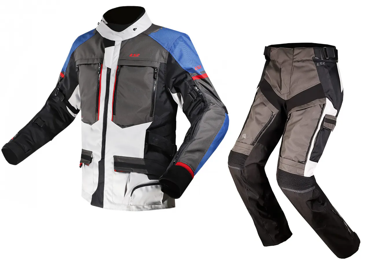 Conjunto Trail/Adventure Norway Gris/Azul/Rojo