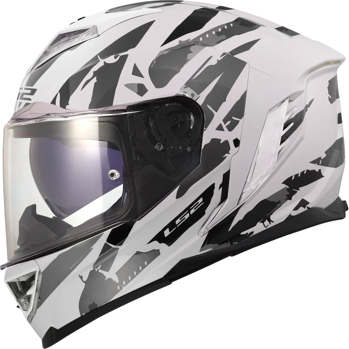 Casco FF818 Storm III Kaos Blanco/Gris brillo