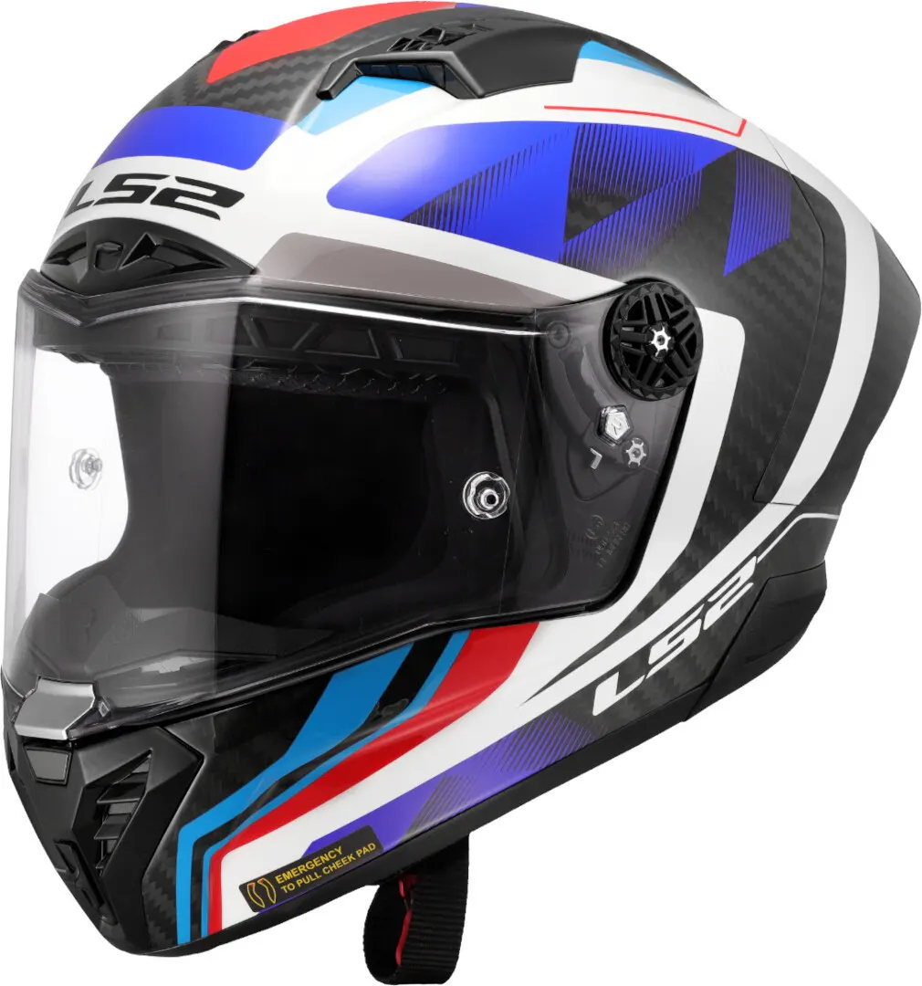 Casco LS2 FF805 Thunder Carbono GP Aero Raute Azul/Rojo Brillo