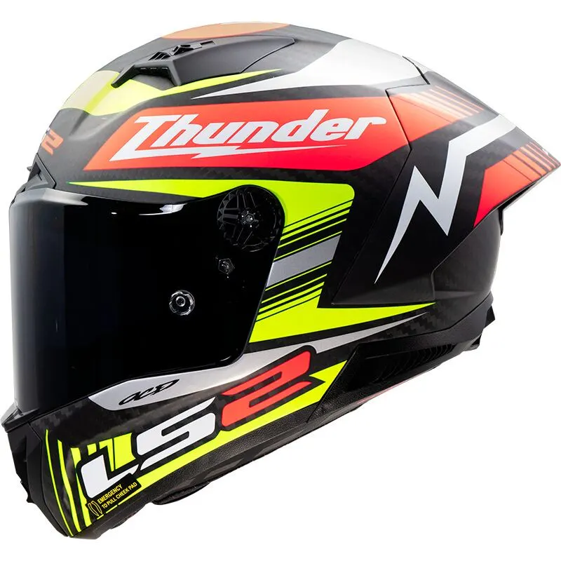 Casco LS2 FF805 Thunder Carbono GP Aero Replica Negro brillo