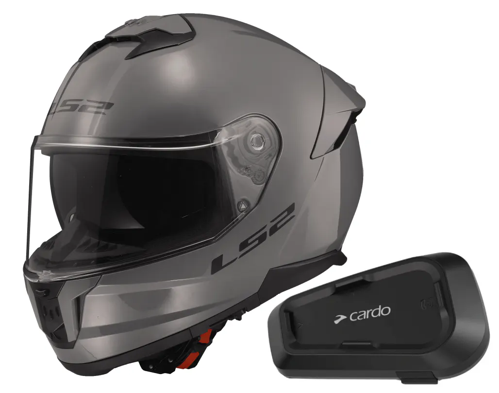 Casco LS2 FF808 Stream II Gris Nardo con Intercomunicador Cardo Spirit