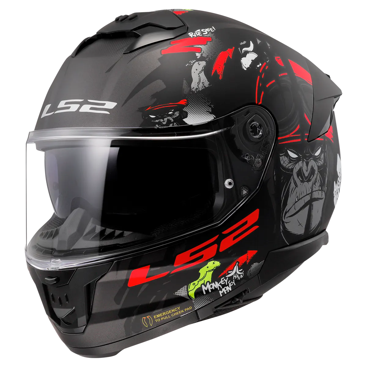 FF808 STREAM II ANGRY MONKEY MATT BLACK RED