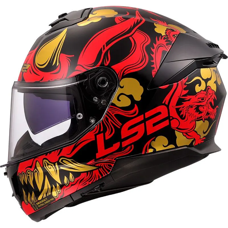 Casco LS2 FF808 Stream II Drako Rojo/Negro brillo