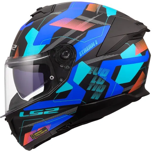 Casco LS2 FF808 Stream II Mika Negro/Azul