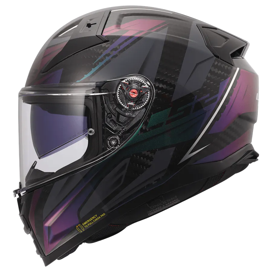 Casco LS2 FF811 Vector II Carbono Savage Chameleon brillo