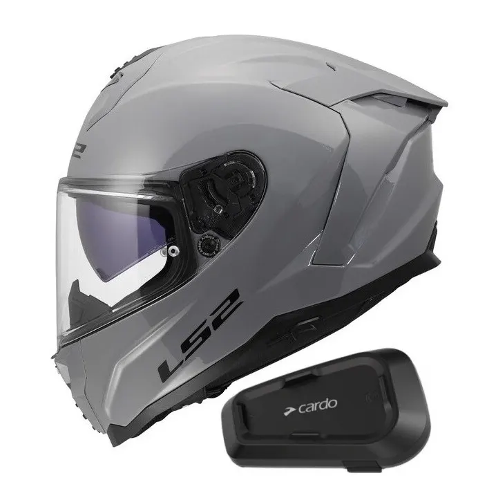 Casco LS2 FF817 Challenger II Gris nardo con Intercomunicador Cardo Spirit