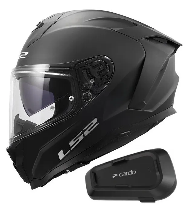 Casco LS2 FF817 Challenger II Negro mate con Intercomunicador Cardo Spirit