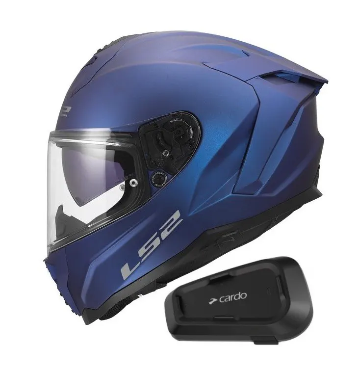 Casco LS2 FF817 Challenger II Azul Navy mate con Intercomunicador Cardo Spirit