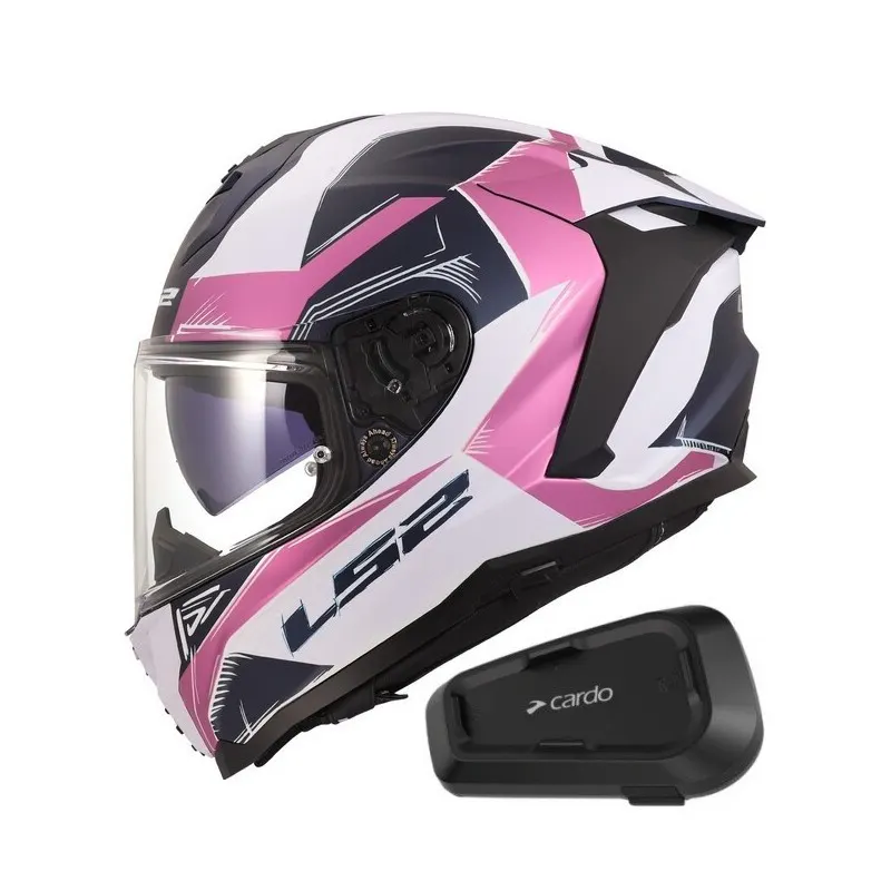 Casco LS2 FF817 Challenger II Flaman Lavender con Intercomunicador Cardo Spirit