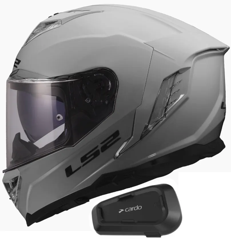 Casco LS2 FF818 Storm III Gris Nardo brillo con Intercomunicador Cardo Spirit