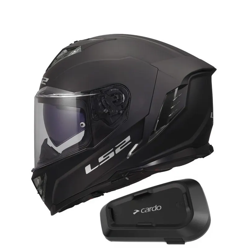 Casco LS2 FF818 Storm III Negro mate con Intercomunicador Cardo Spirit