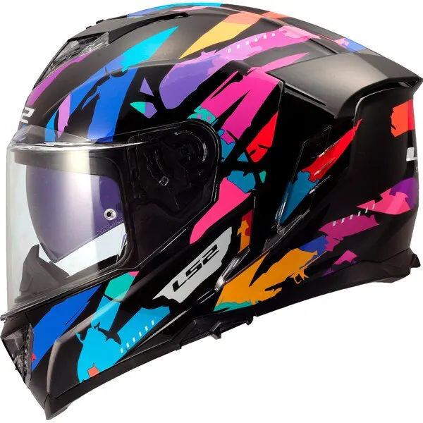 Casco LS2 FF818 Storm III Kaos Negro/Violeta/Azul brillo