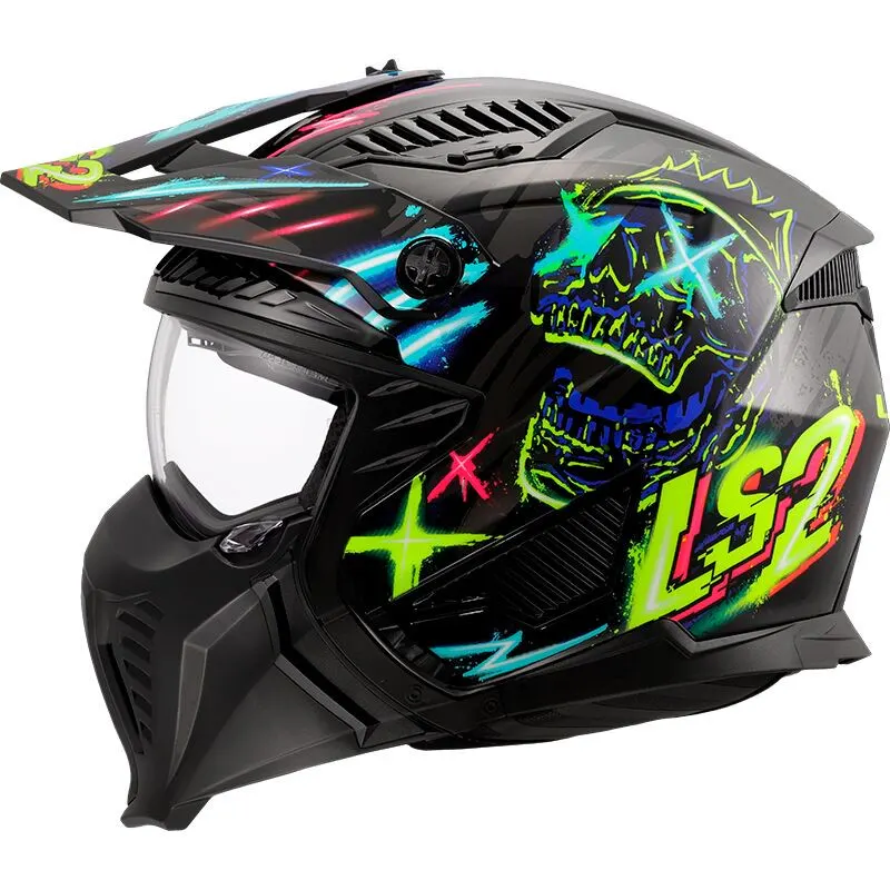 Casco LS2 OF606 Drifter Rayz Negro/Azul brillo