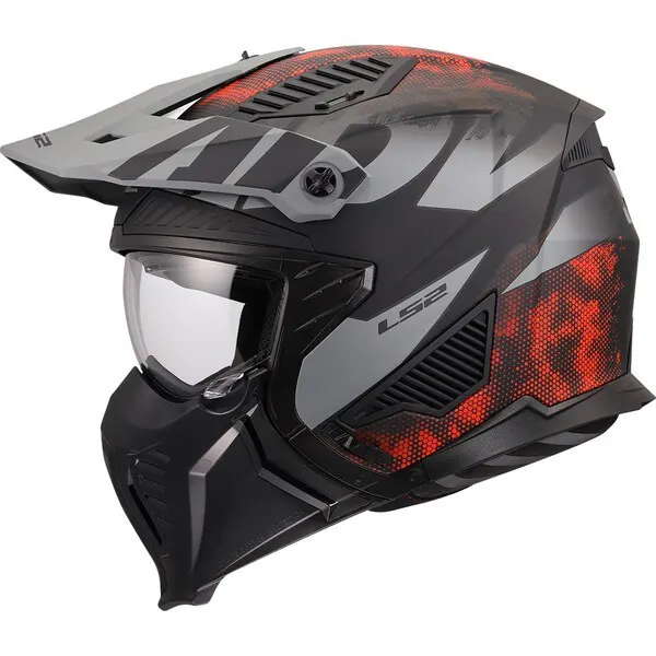 Casco LS2 OF606 Drifter Gas Gris/Rojo