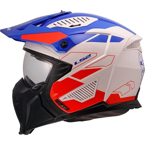 Casco LS2 OF606 Drifter Trek Blanco/Azul/Rojo