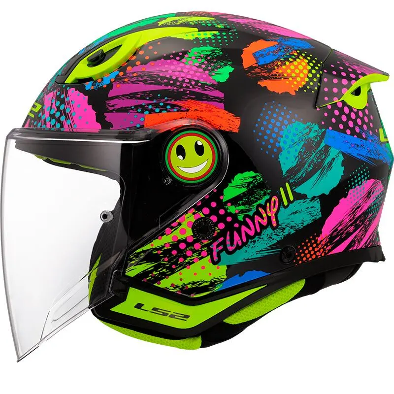 Casco LS2 OF622 Funny II Joy Negro brillo