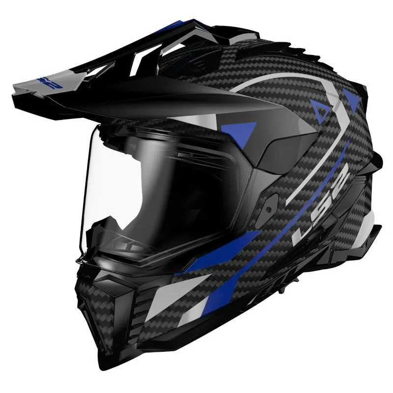 Casco LS2 MX701 Explorer Carbono Adventure Azul