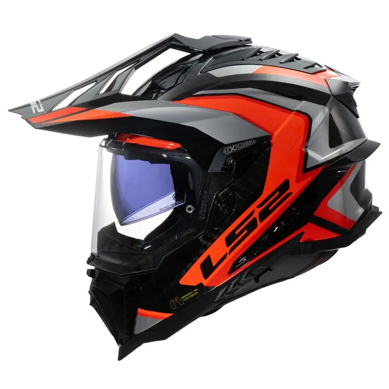Casco LS2 MX701 Explorer Carbono Frontier II Naranja brillo