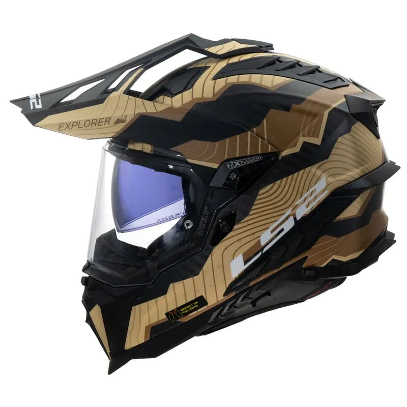 Casco LS2 MX701 Explorer Carbono Trick Marrón Sand mate