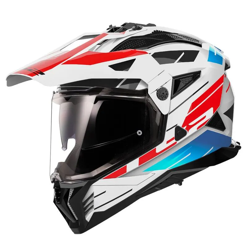 Casco LS2 MX702 Pioneer II Namib Blanco/Azul/Rojo