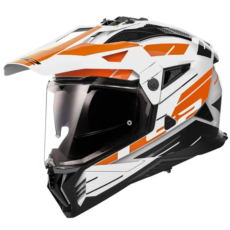Casco LS2 MX702 Pioneer II Namib Blanco/Naranja
