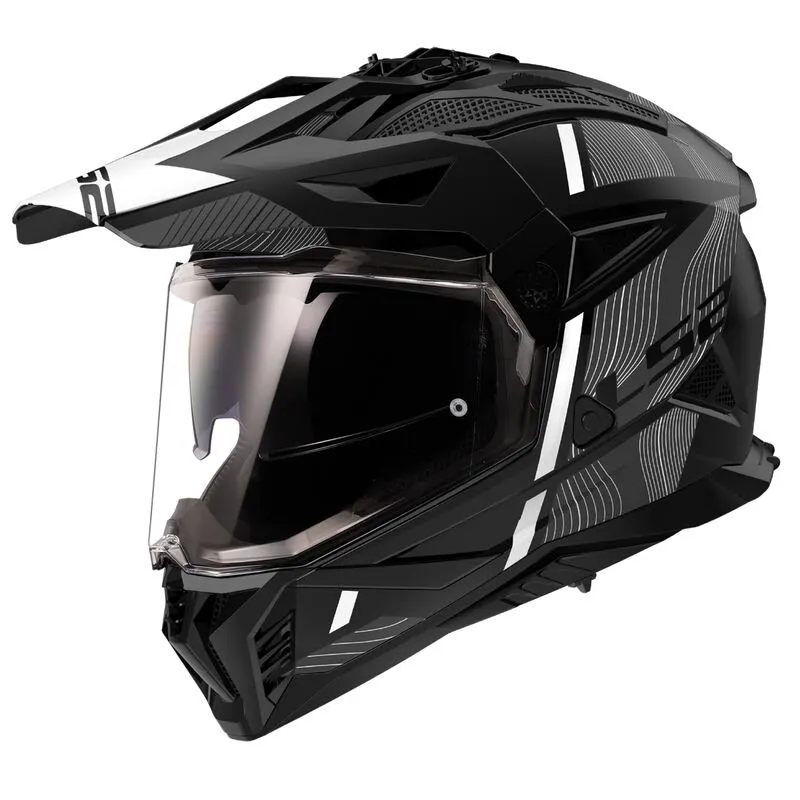 Casco LS2 MX702 Pioneer II Hill Negro/Blanco mate