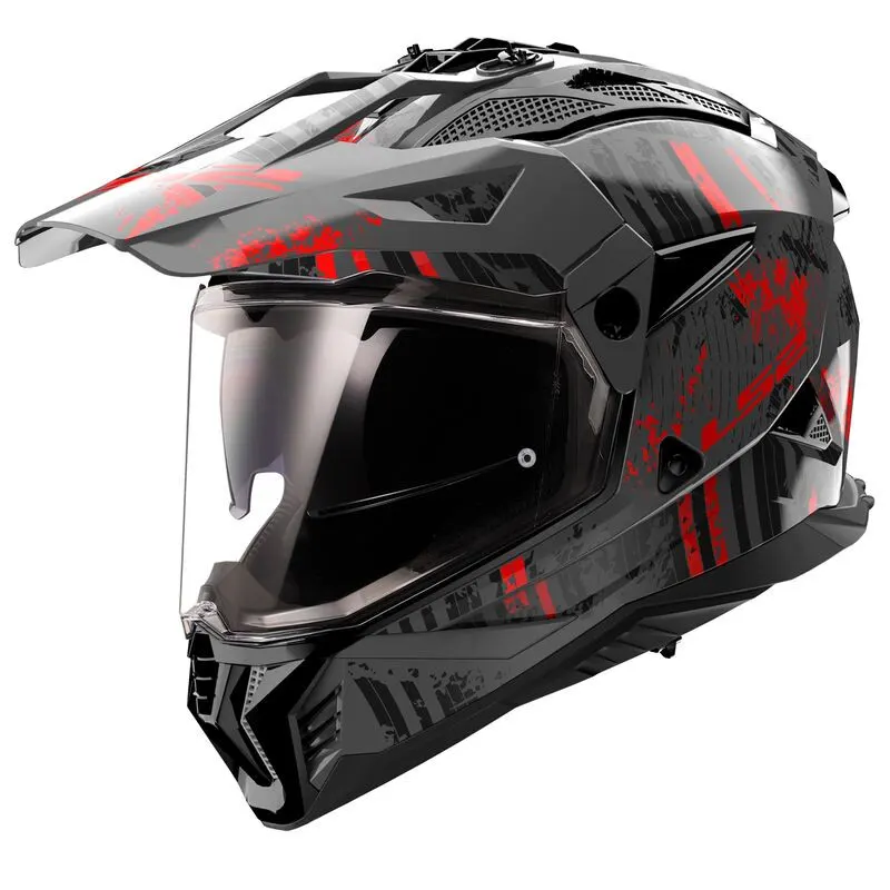 Casco LS2 MX702 Pioneer II Crazy Rojo/Negro