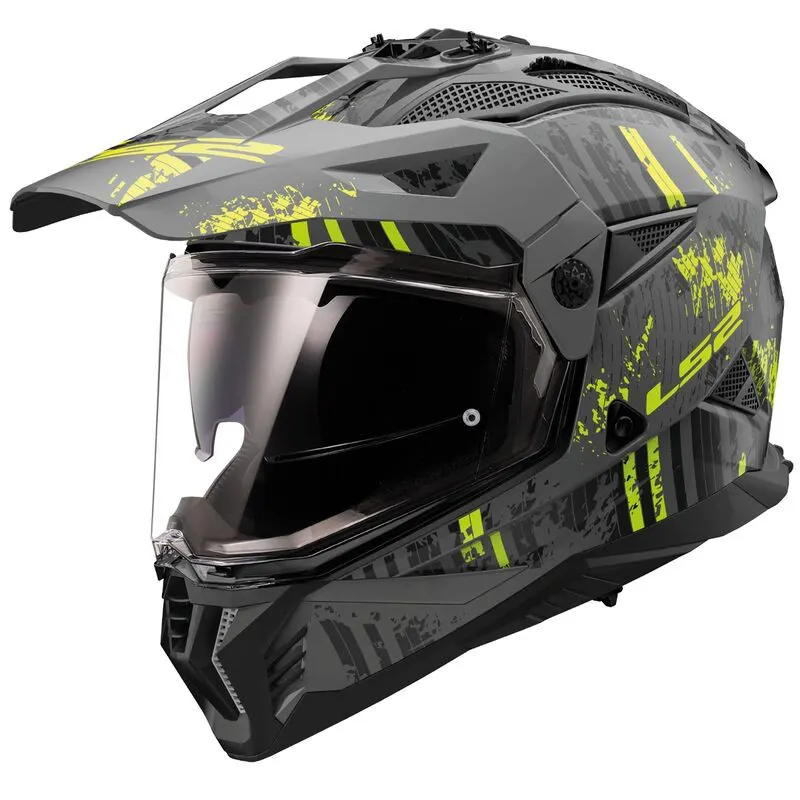 Casco LS2 MX702 Pioneer II Crazy Negro/Amarillo mate