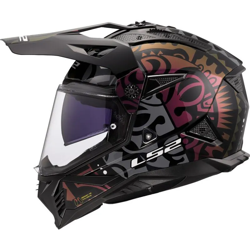 Casco LS2 MX702 Pioneer II Rangi Negro brillo