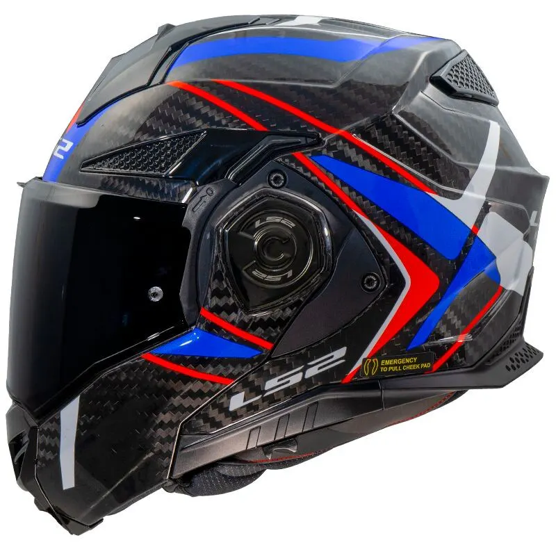Casco LS2 FF901 Advant X Carbono Future II Blanco/Azul