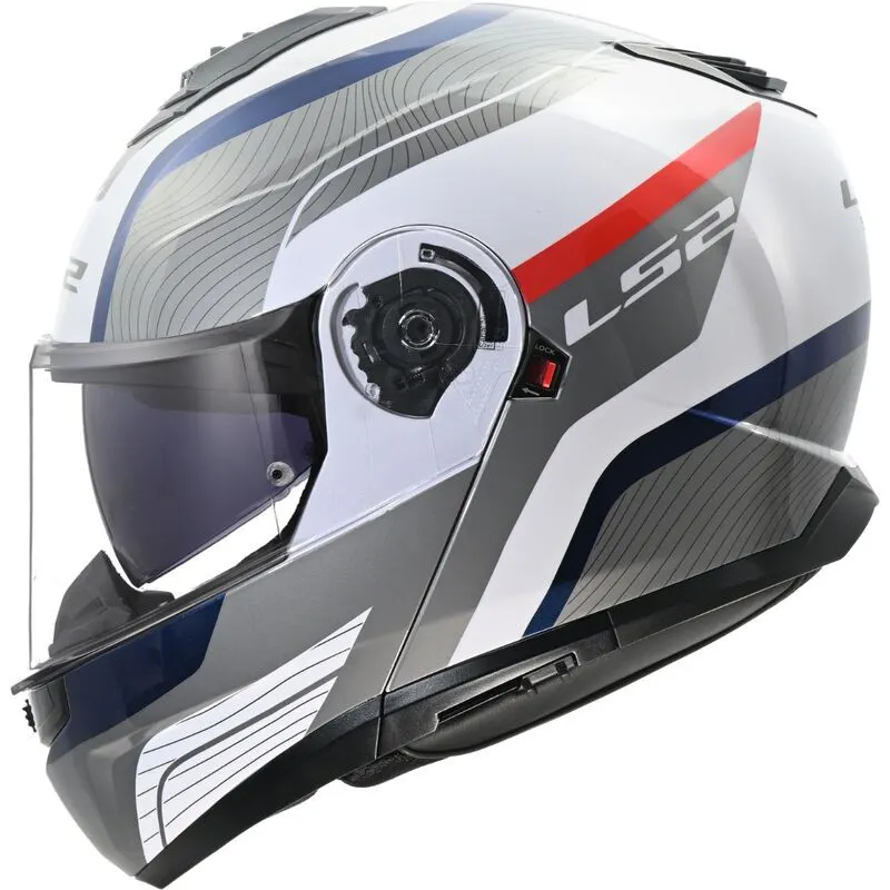 Casco LS2 FF908 Strobe II Monza Blanco/Azul/Rojo brillo