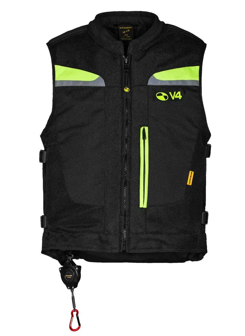 Motoairbag Mab V4 Gilet modular Negro/Amarillo