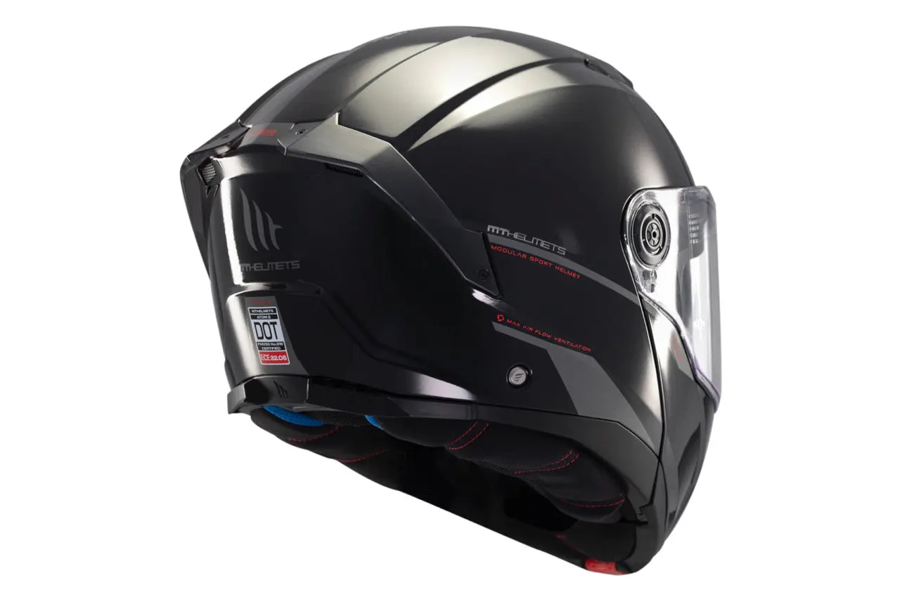 CASCO MT FU404SV ATOM 2 SV SOLID A1 NEGRO BRILLO XS 6