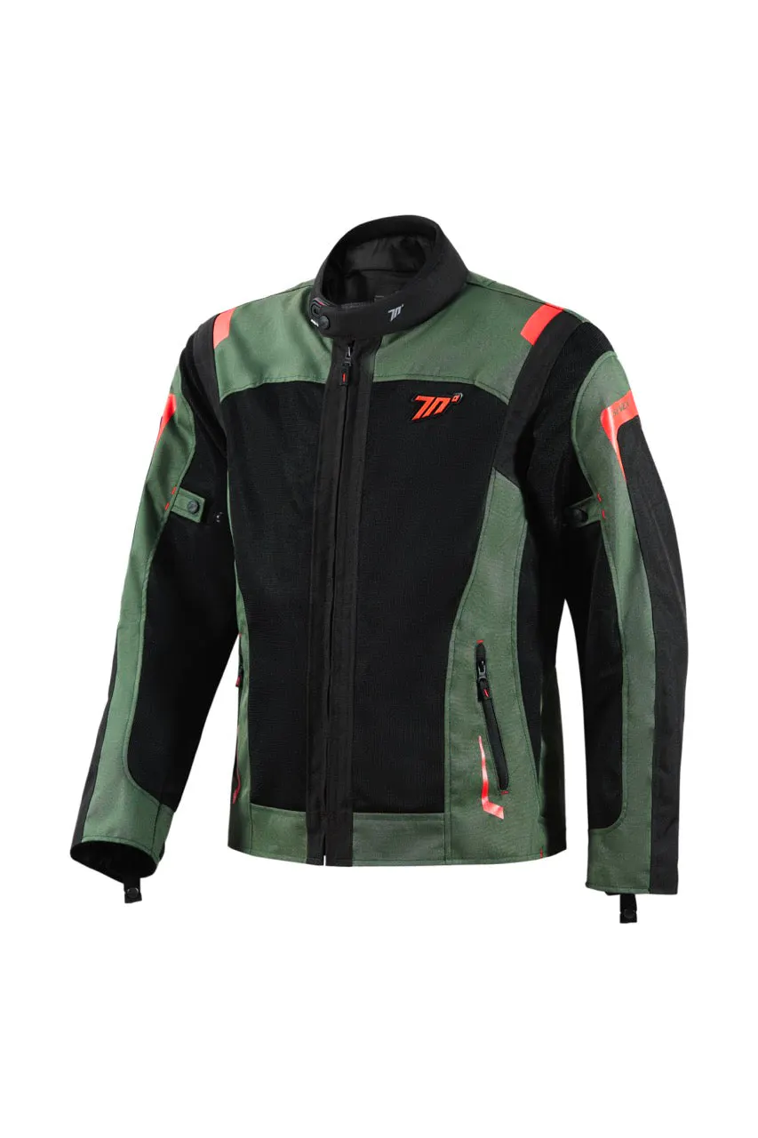 CHAQUETA SD-JT66 SAHARA HOMBRE VERDE MILITAR/ROJO S