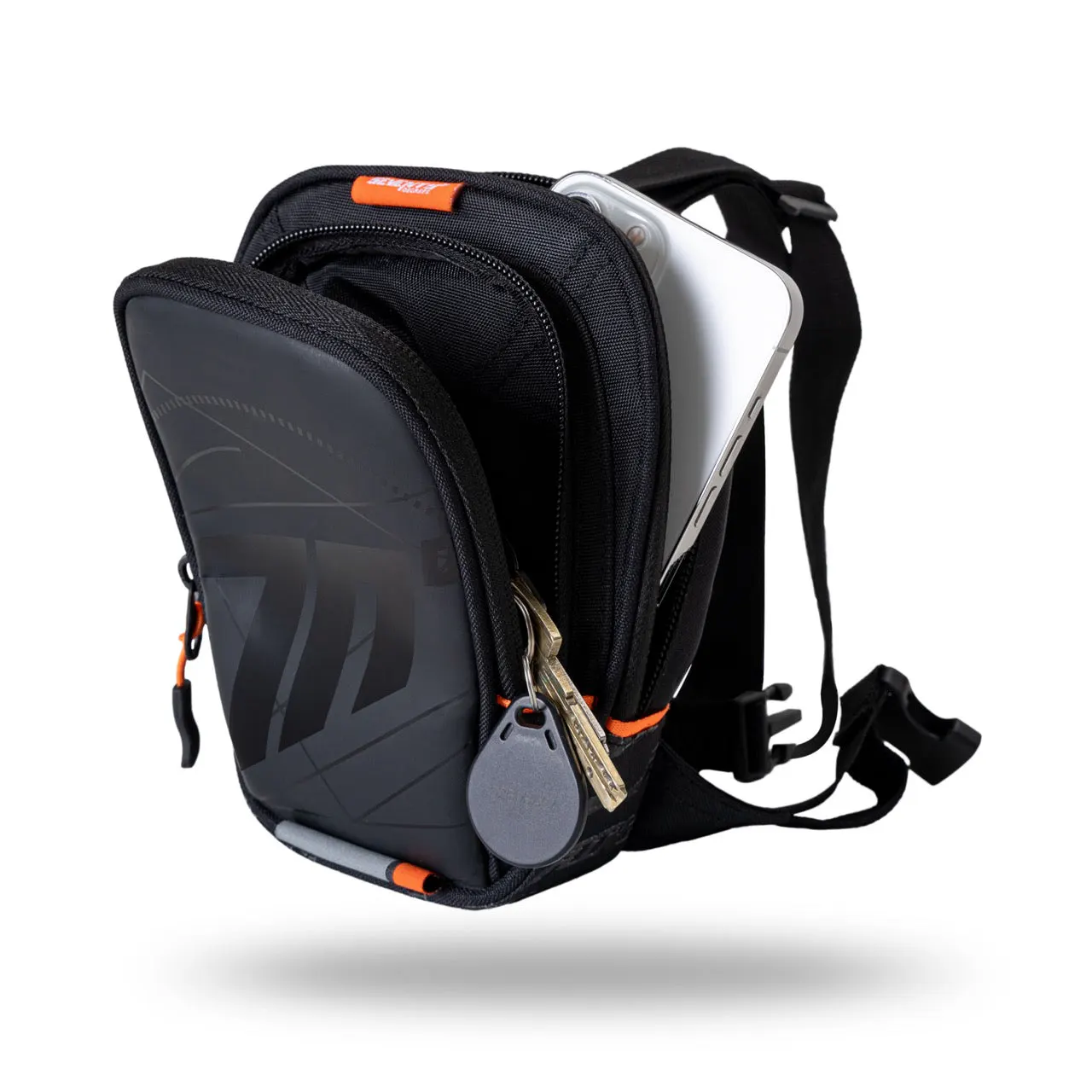 SD-TL1 MOCHILA DE PIERNA PARA MOTO NEGRA/BLANCA 2