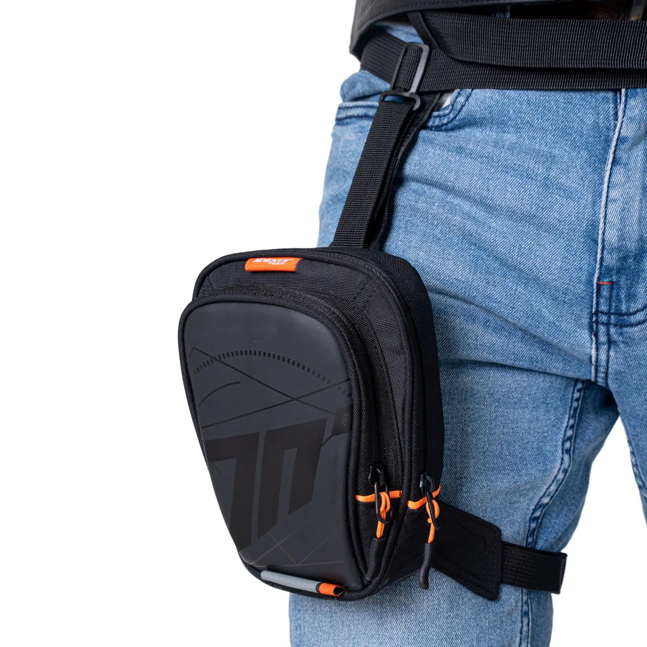 SD-TL1 MOCHILA DE PIERNA PARA MOTO NEGRA/BLANCA 4