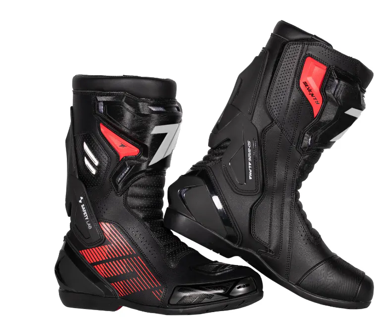 Botas Racing Seventy SD-BR26 Alpha Negro/Blanco/Rojo