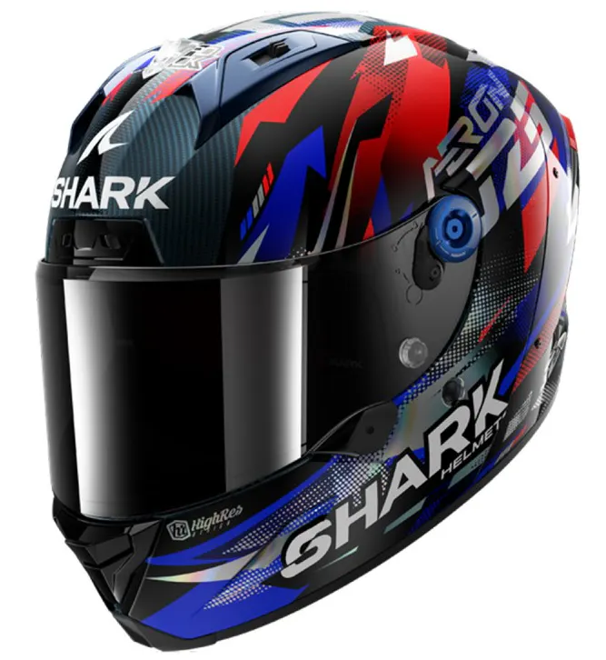 Casco Shark Aeron Zarco GP France Carbono Azul/Cromado