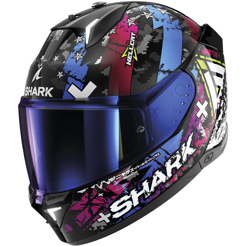 Casco Shark Skwal i3 Hellcat Negro/Cromado/Azul