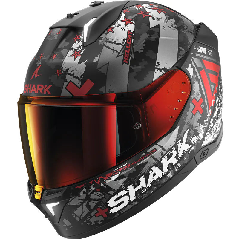 Casco Shark Skwal i3 Hellcat Negro/Rojo mate