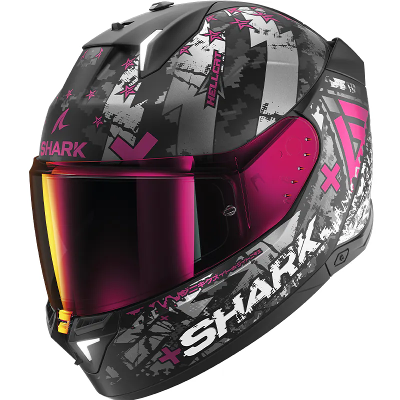 Casco Shark Skwal i3 Hellcat Negro/Rosa mate