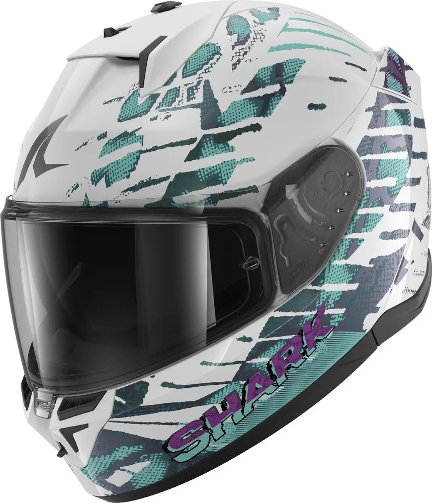Casco Shark D-Skwal 3 Reptaia Blanco/Rosa/Azul