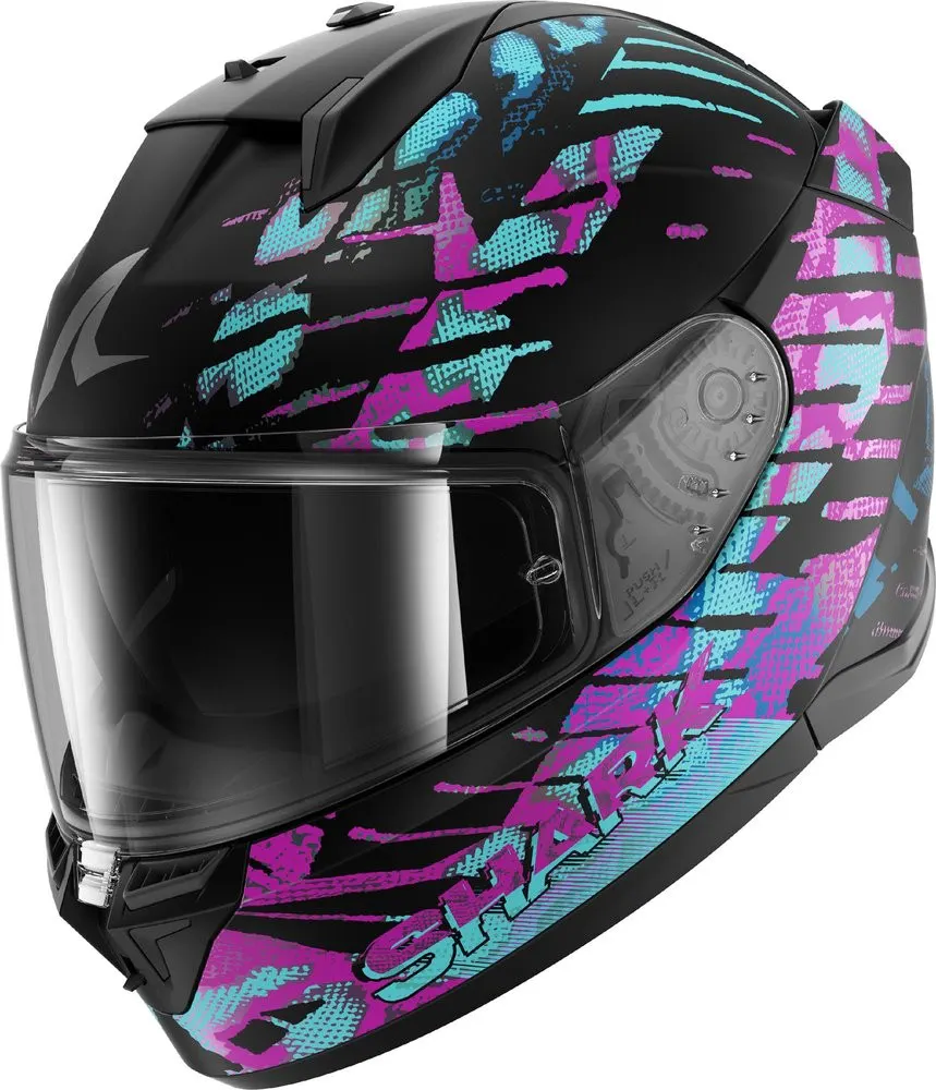 Casco Shark D-Skwal 3 Reptaia Negro/Rosa/Azul
