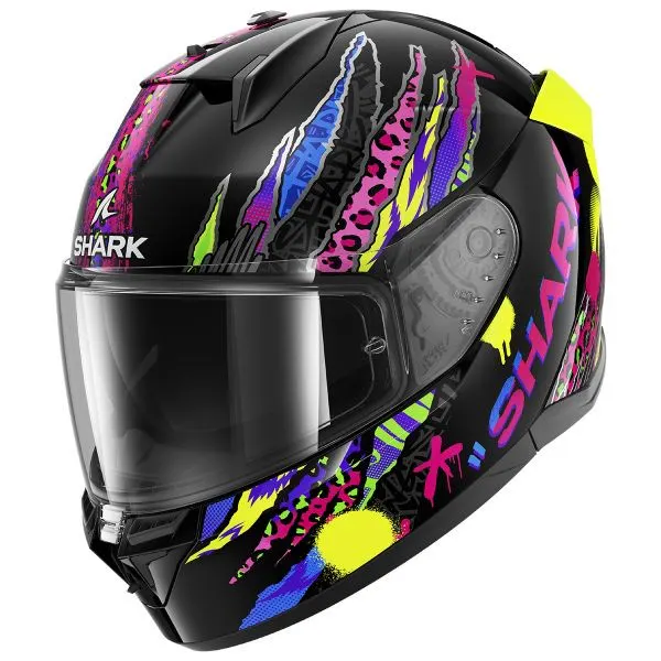 Casco Shark D-Skwal 3 Fawn Negro/Violeta/Amarillo